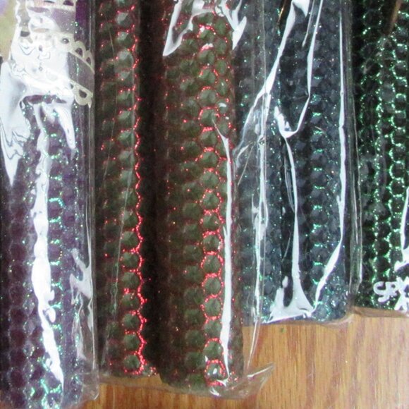 Random Pick, 1 Pr, 8" Bees Wax Candles, Decorated, purple, green, gray, blue... - Picture 4 of 5